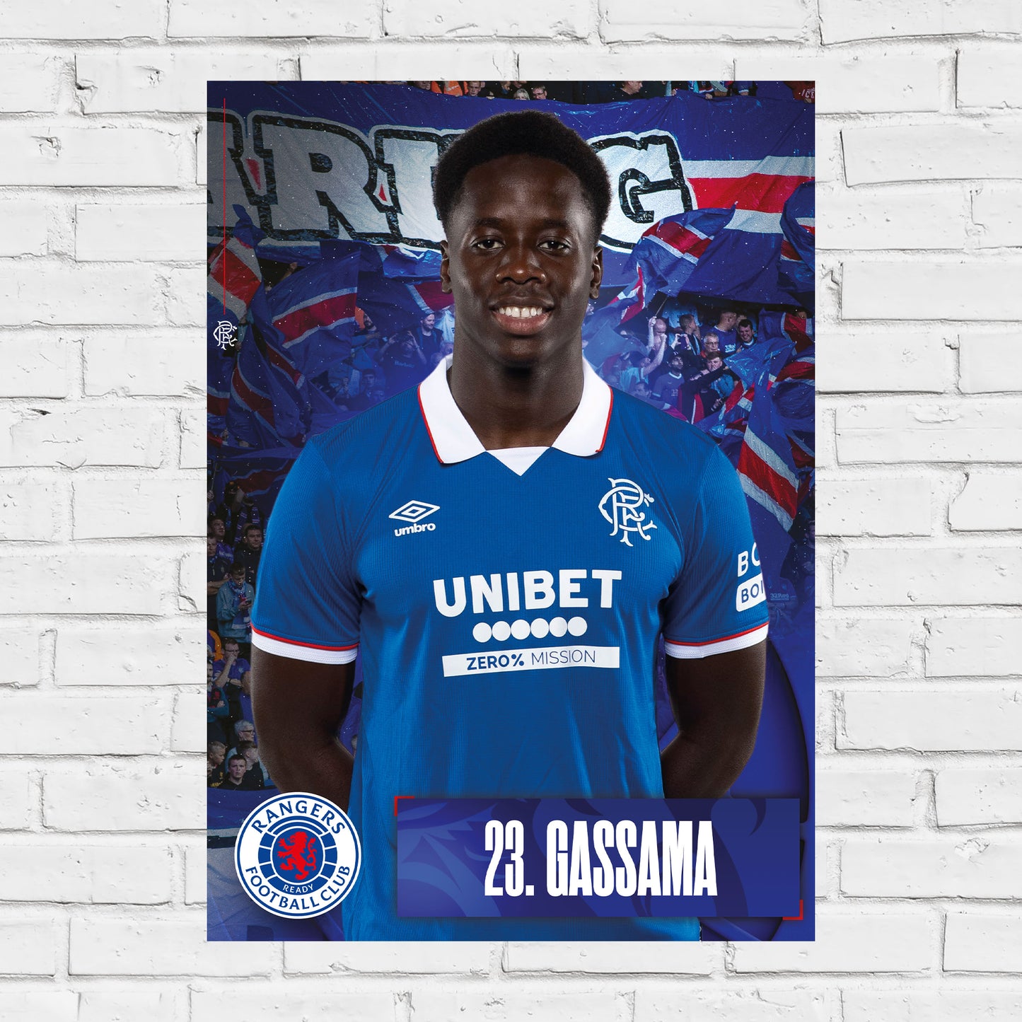 Rangers Football Club - Gassama 25/26 Player Print Football Art
