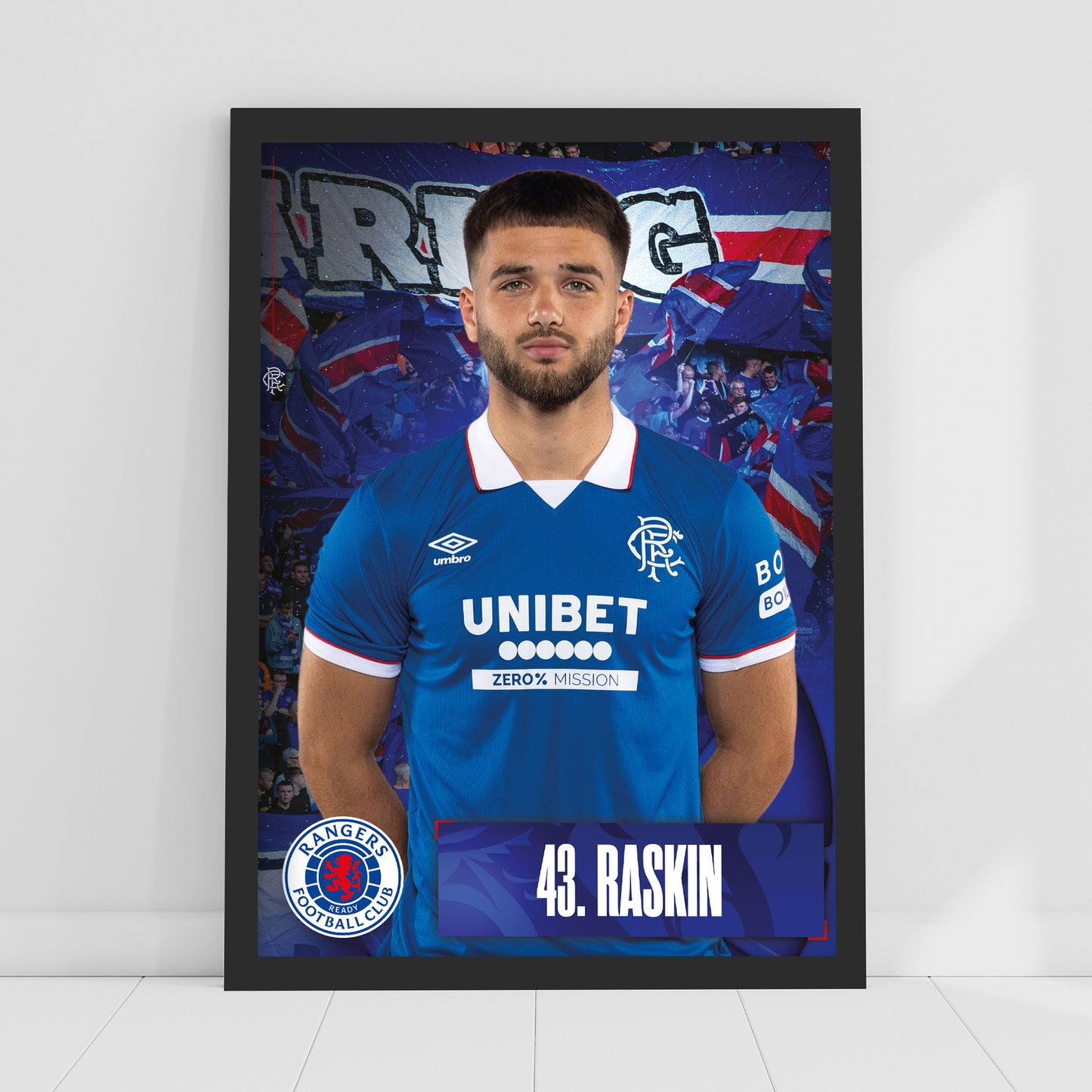 Rangers Football Club - Raskin 25/26 Player Print Football Art