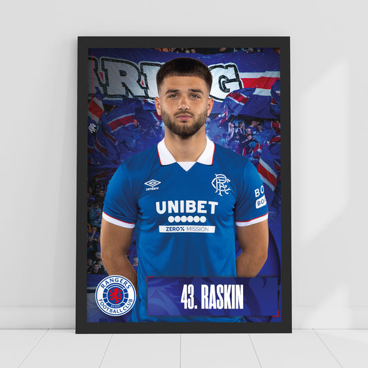 Rangers Football Club - Raskin 25/26 Player Print Football Art