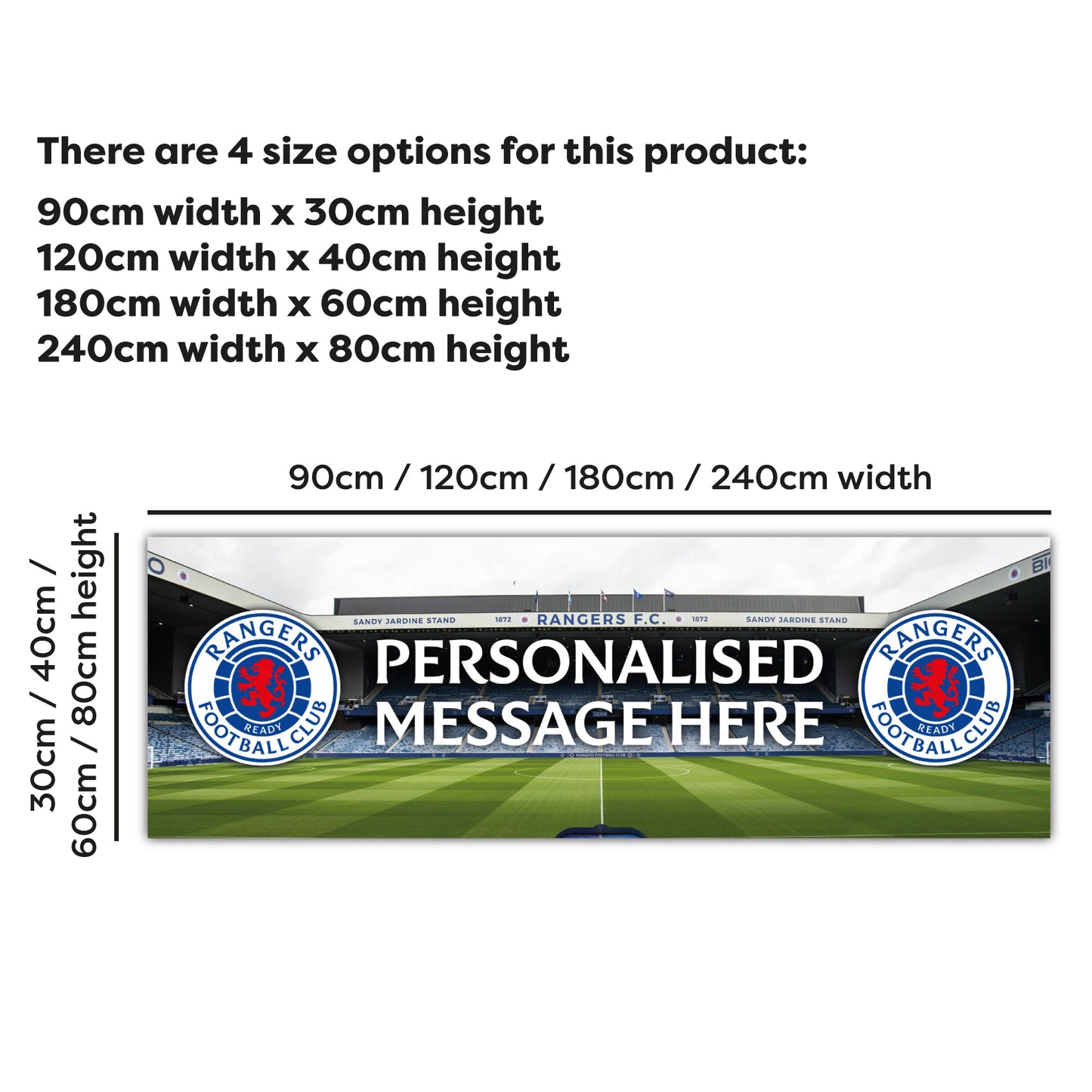Rangers Birthday - Personalised Football Banner Wall Sticker