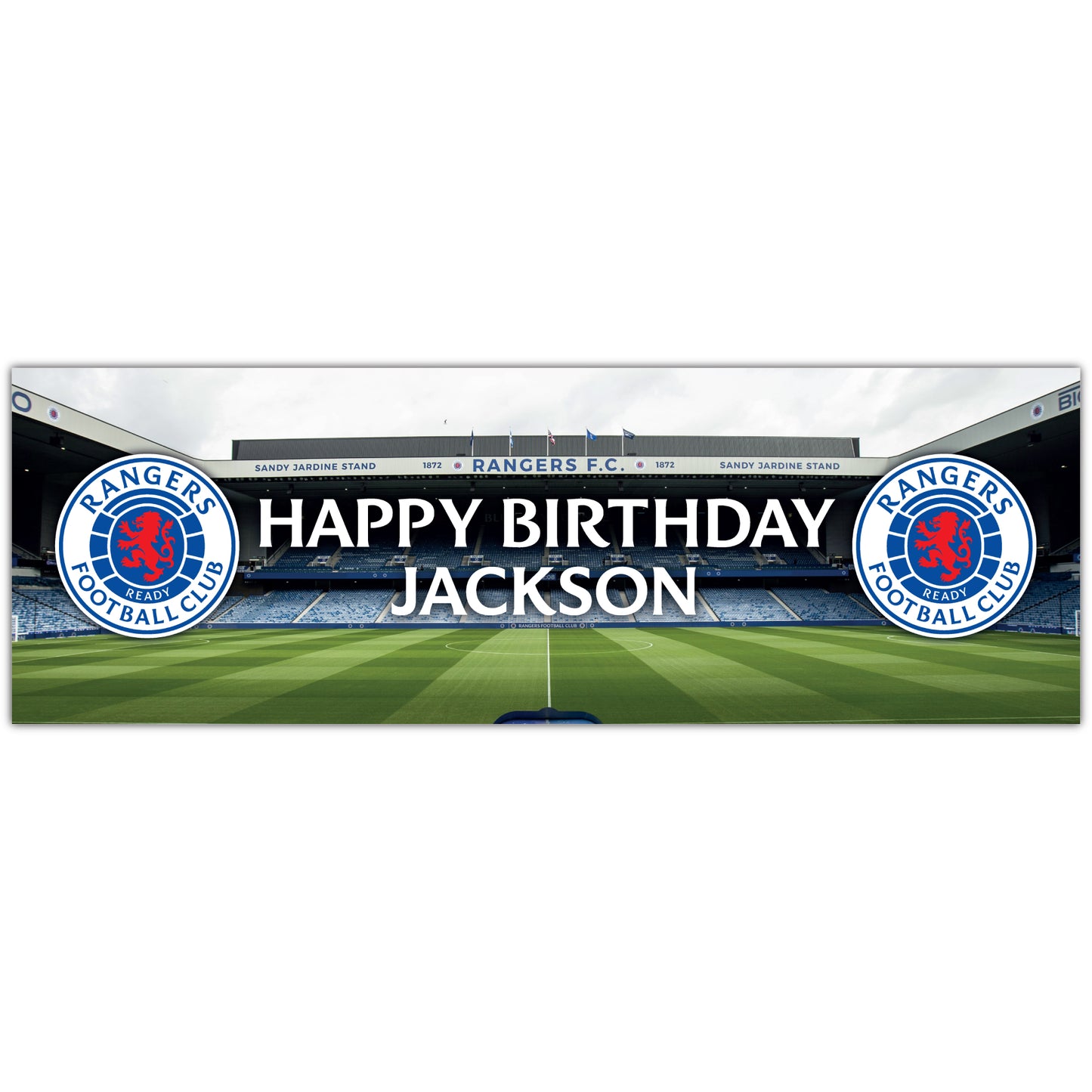 Rangers Birthday - Personalised Football Banner Wall Sticker