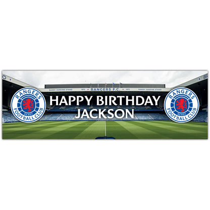 Rangers Birthday - Personalised Football Banner Wall Sticker