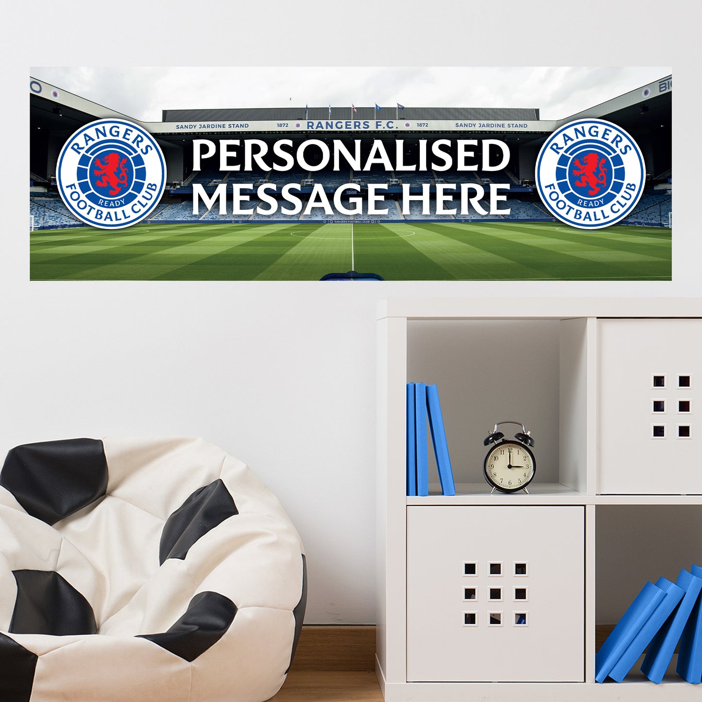Rangers Birthday - Personalised Football Banner Wall Sticker