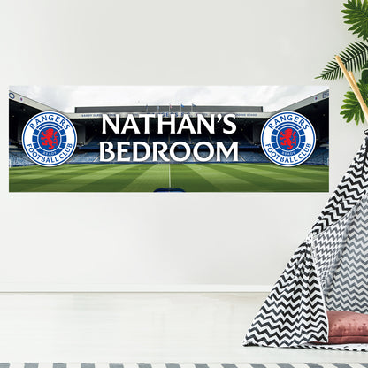Rangers Birthday - Personalised Football Banner Wall Sticker
