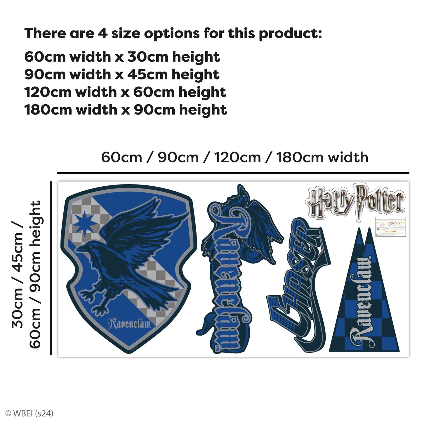 HARRY POTTER Wall Sticker – Ravenclaw House Pride Decal Set Wizarding World Art