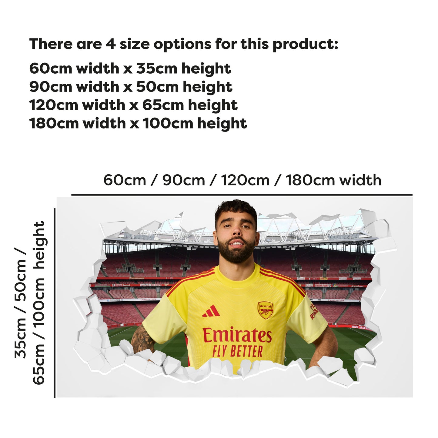 Arsenal FC - Raya 25/26 Broken Wall Sticker