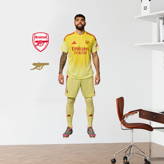 Arsenal FC - Raya 25/26 Player Wall Sticker + Gunners Decal Set