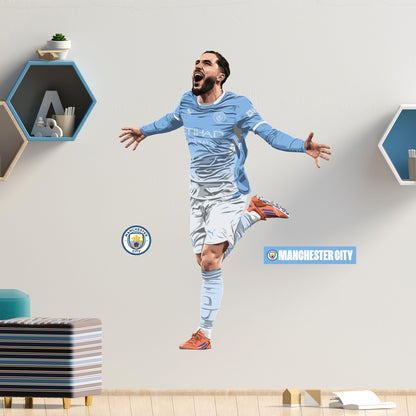Official Manchester City - Rayan Cherki 26/27 Illustration Wall Sticker