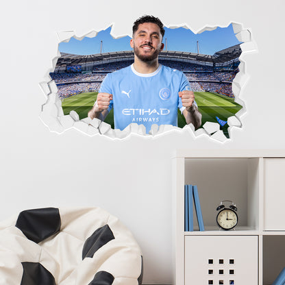 Manchester City Football Club - Rayan Cherki 26/27 Broken Wall Sticker