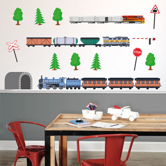Train Wall Sticker - Set Of Trains Decal Wall Art