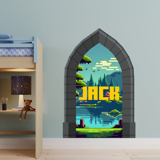 Archway Wall Sticker - Retro Game Kids Personalised Wall Art