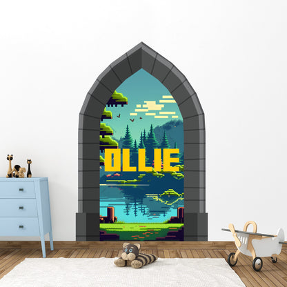 Archway Wall Sticker - Retro Game Kids Personalised Wall Art
