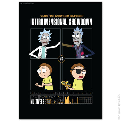 Rick And Morty Print – Interdimensional Showdown Poster Wall Art