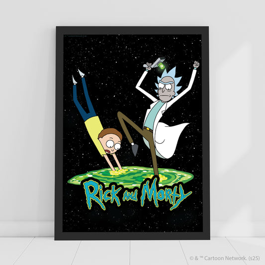 Rick And Morty Print – Jumping Into Portal Poster Wall Art