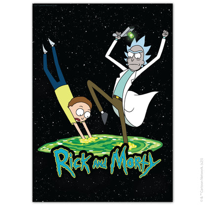 Rick And Morty Print – Jumping Into Portal Poster Wall Art