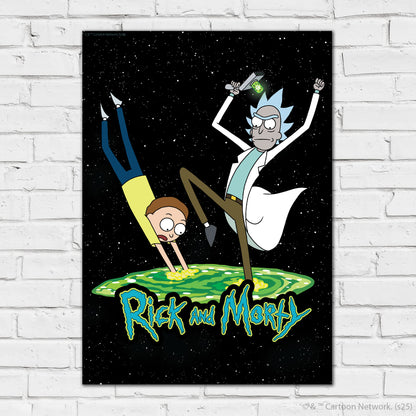 Rick And Morty Print – Jumping Into Portal Poster Wall Art