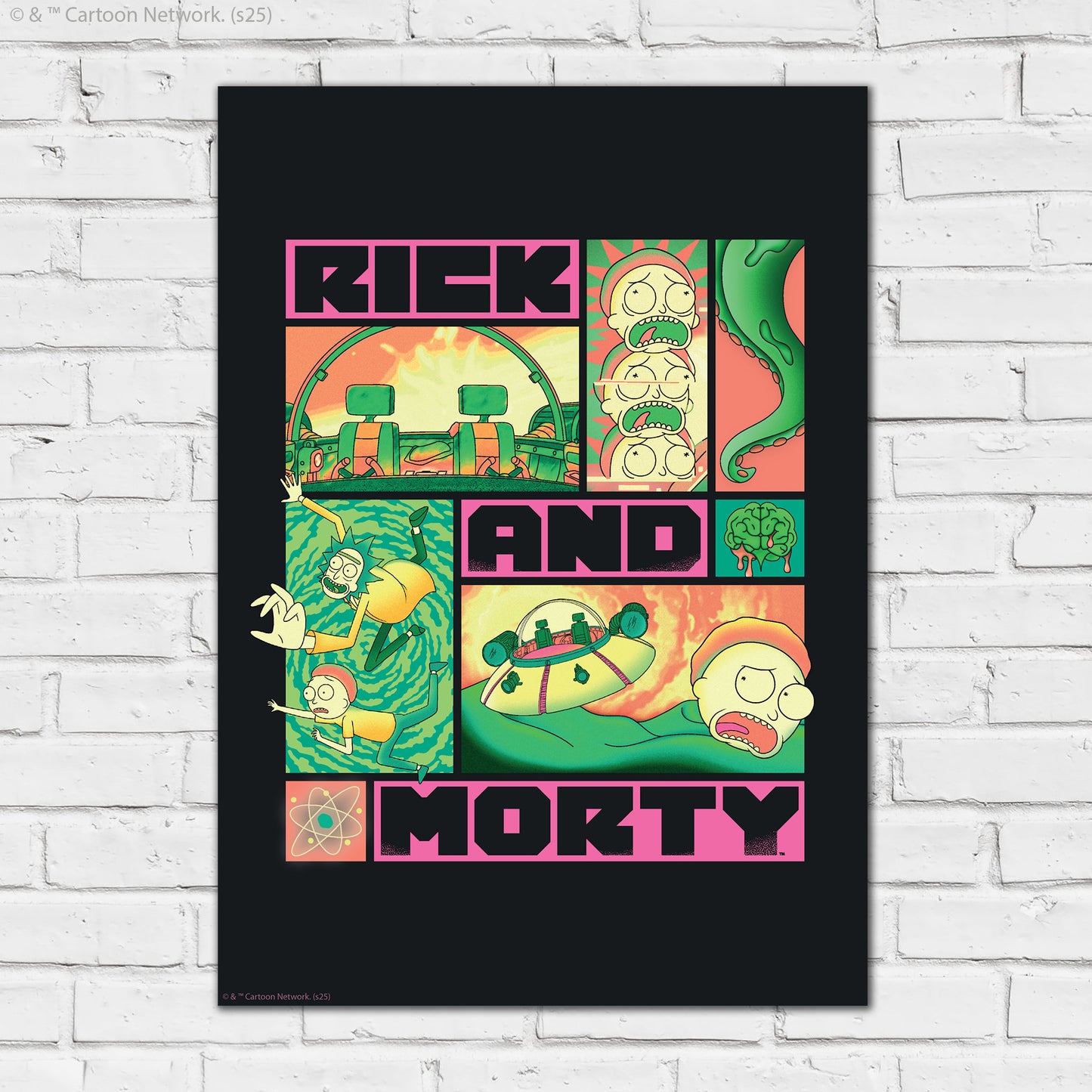 Rick And Morty Print – Pink And Green Poster Wall Art