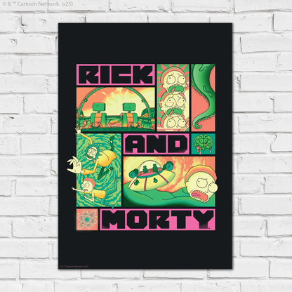 Rick And Morty Print – Pink And Green Poster Wall Art
