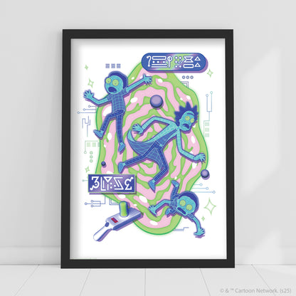 Rick And Morty Print – Blueprint Portal Poster Wall Art