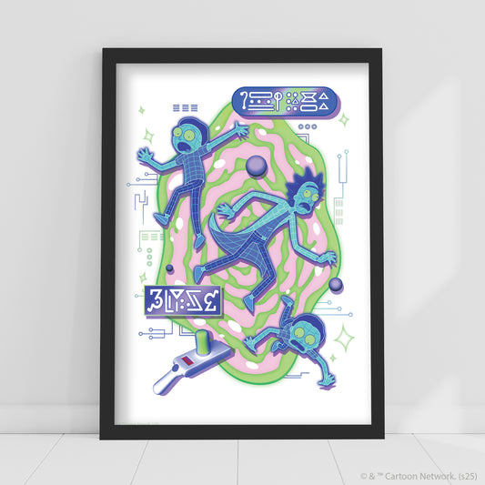 Rick And Morty Print – Blueprint Portal Poster Wall Art