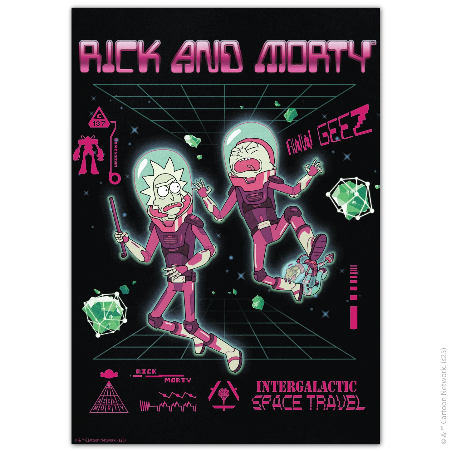 Rick And Morty Print –  Intergalactic Space Travel Poster Wall Art
