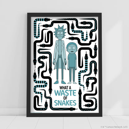 Rick And Morty Print – What A Waste Of Snakes Poster Wall Art
