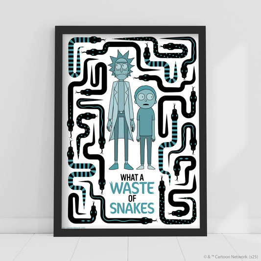 Rick And Morty Print – What A Waste Of Snakes Poster Wall Art