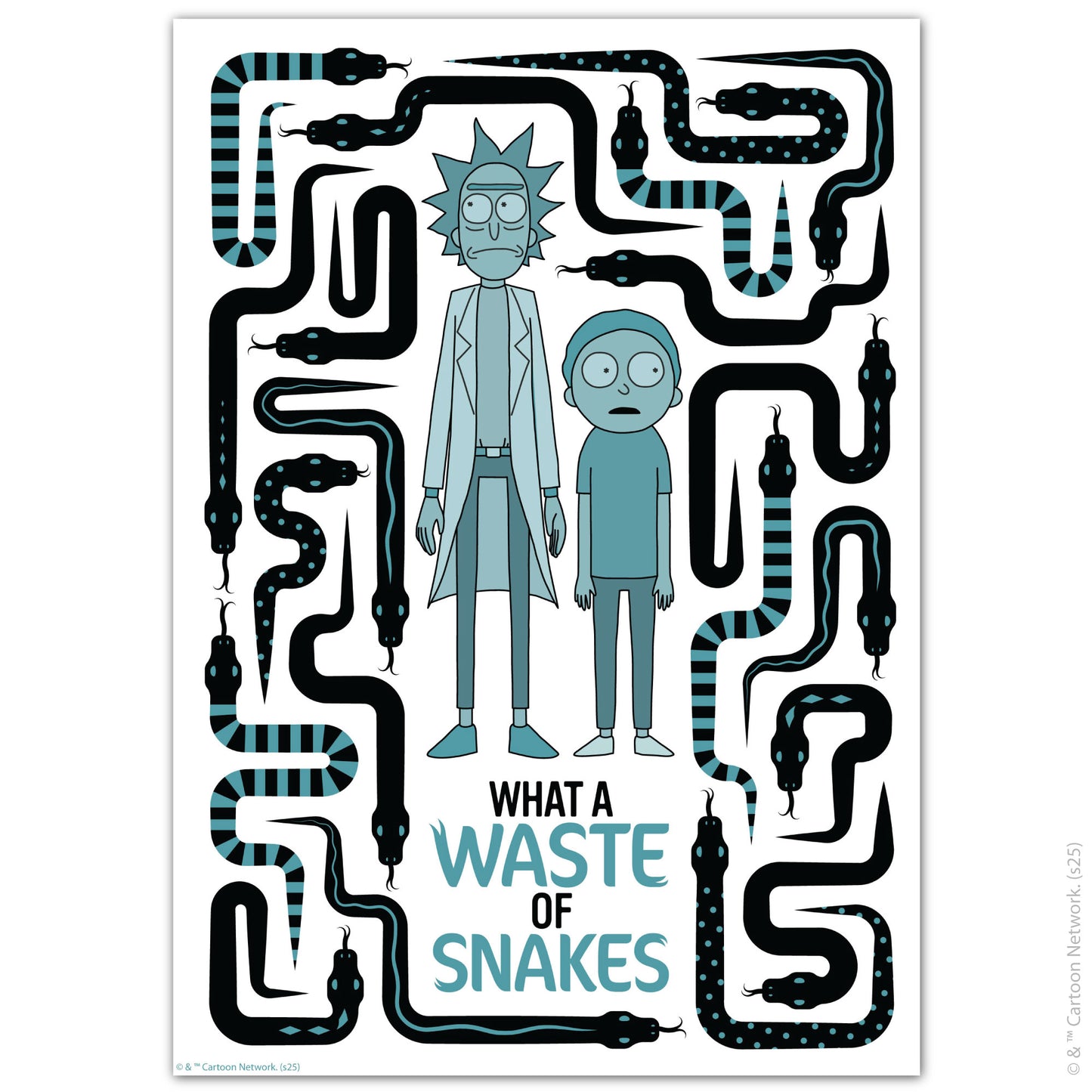 Rick And Morty Print – What A Waste Of Snakes Poster Wall Art