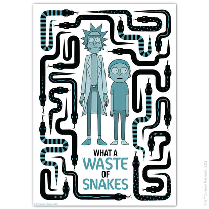 Rick And Morty Print – What A Waste Of Snakes Poster Wall Art