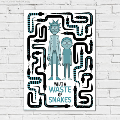 Rick And Morty Print – What A Waste Of Snakes Poster Wall Art