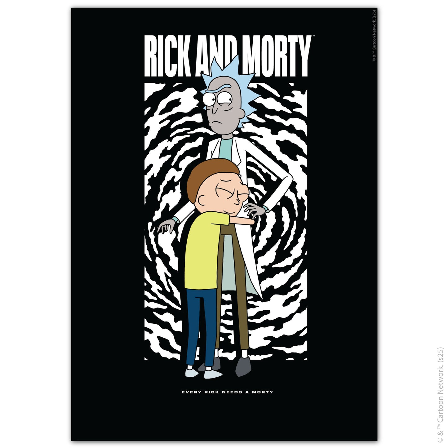 Rick And Morty Print – Morty Hugging Rick Poster Wall Art