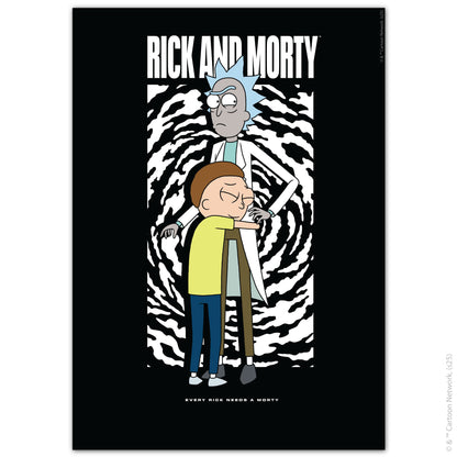 Rick And Morty Print – Morty Hugging Rick Poster Wall Art