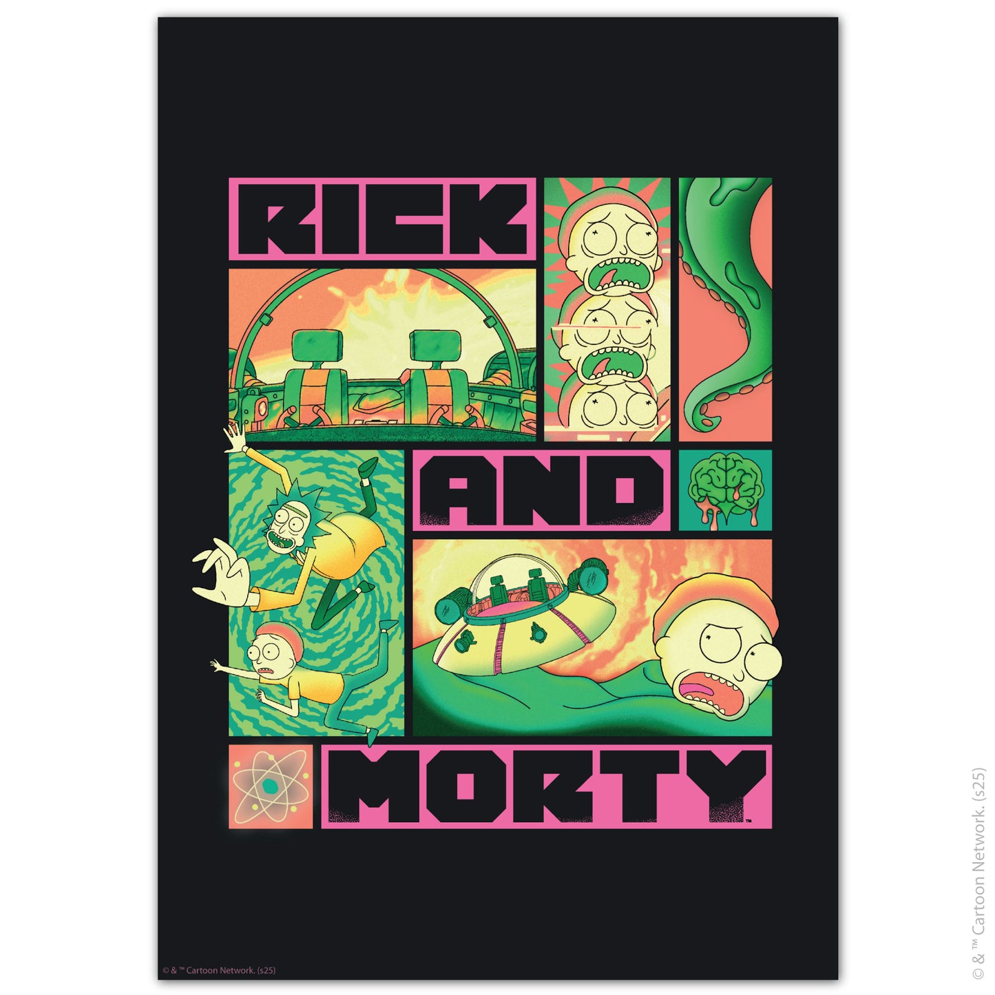 Rick And Morty Print – Pink And Green Poster Wall Art
