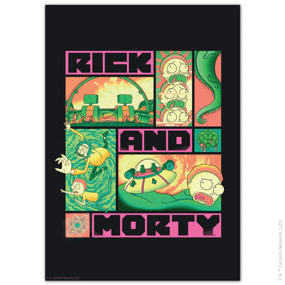 Rick And Morty Print – Pink And Green Poster Wall Art