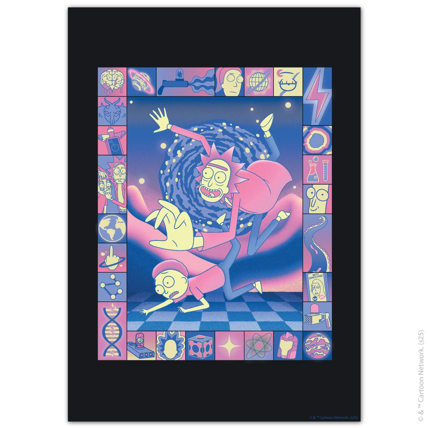 Rick And Morty Print – Falling Out Of Portal Poster Wall Art