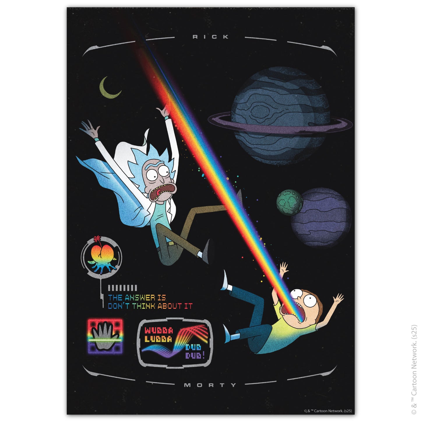 Rick And Morty Print – Space Rainbow Poster Wall Art