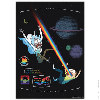 Rick And Morty Print – Space Rainbow Poster Wall Art
