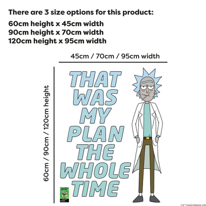 Rick and Morty Wall Sticker – That Was My Plan The Whole Time Wall Decal Art
