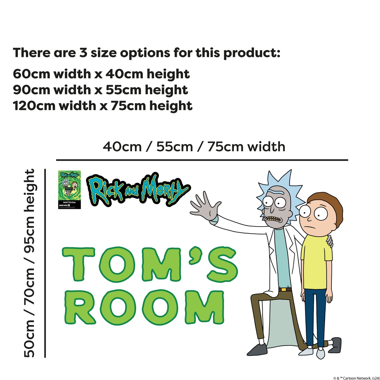 Rick and Morty Wall Sticker – Staring at Personalised Name Wall Decal Art