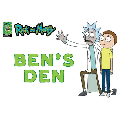 Rick and Morty Wall Sticker – Staring at Personalised Name Wall Decal Art