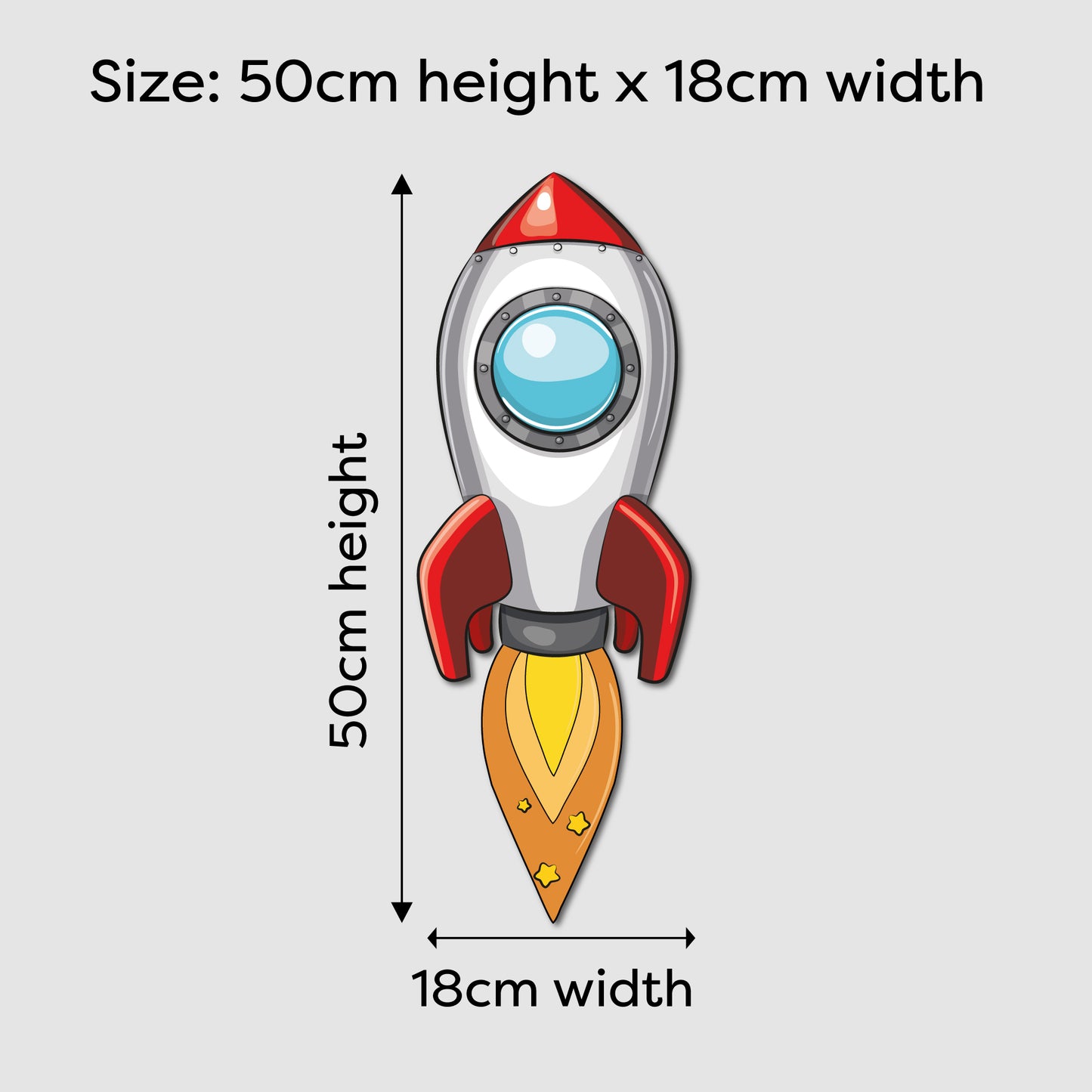 Rocket With Flames LED Backlit Wallpop