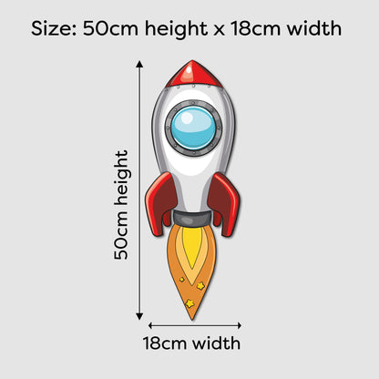 Rocket With Flames LED Backlit Wallpop