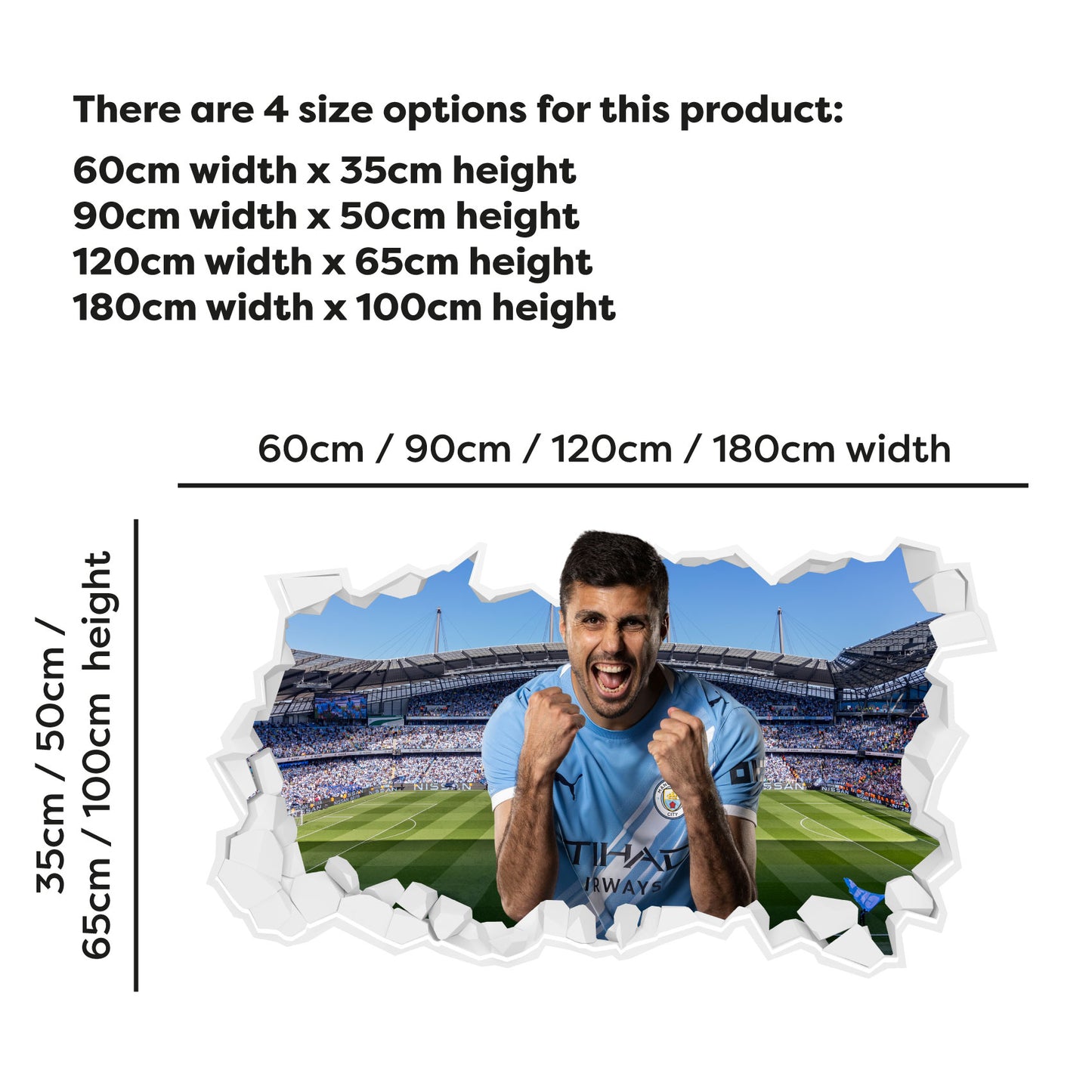 Manchester City Football Club - Rodri 25/26 Broken Wall Sticker