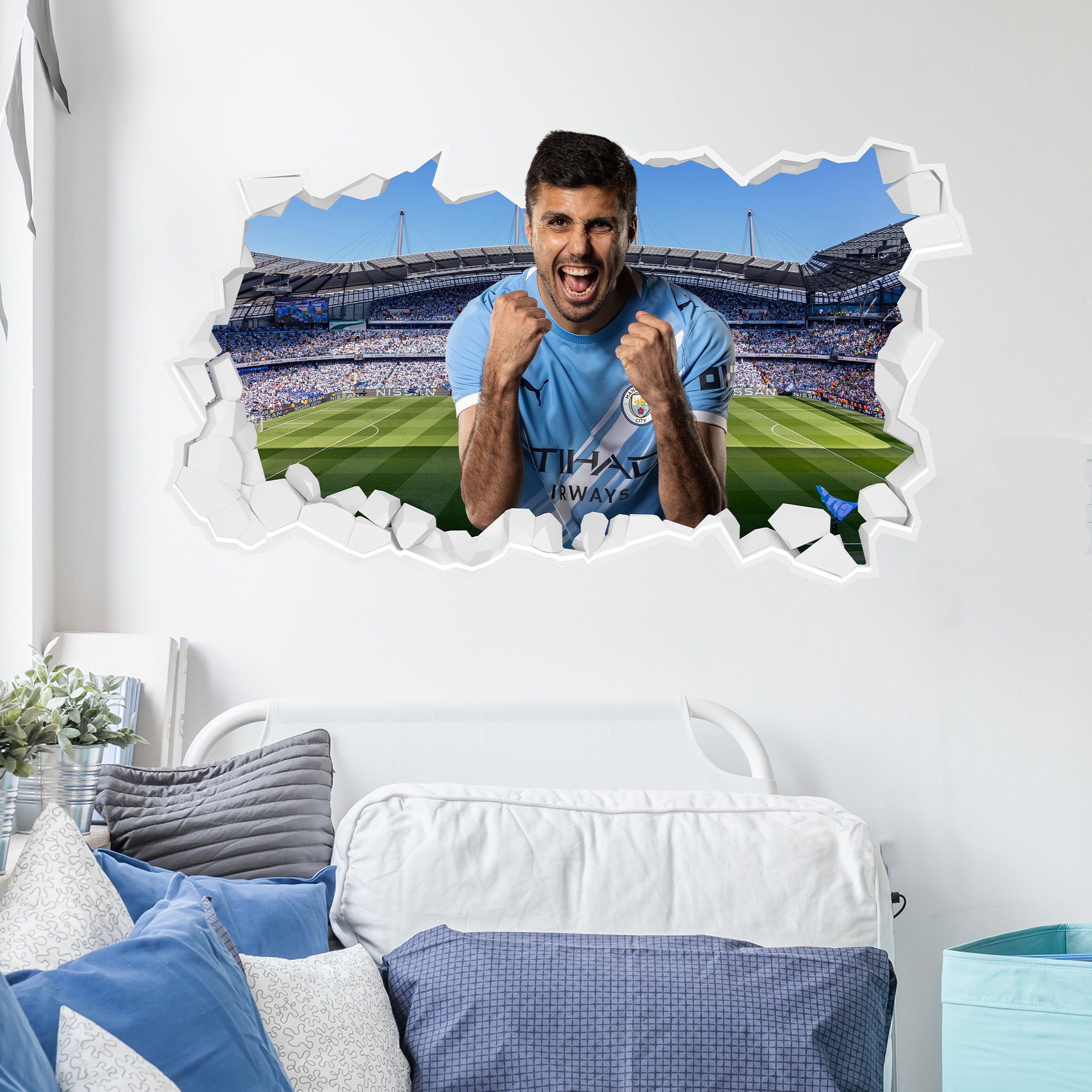 Manchester City Football Club - Rodri 25/26 Broken Wall Sticker – www ...