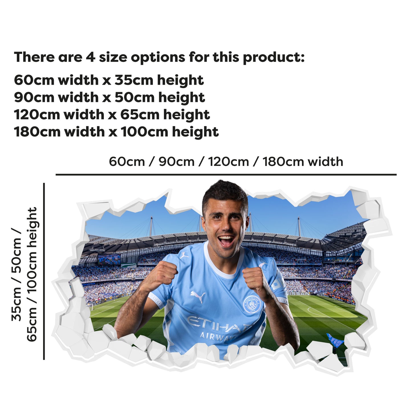 Manchester City Football Club - Rodri 26/27 Broken Wall Sticker