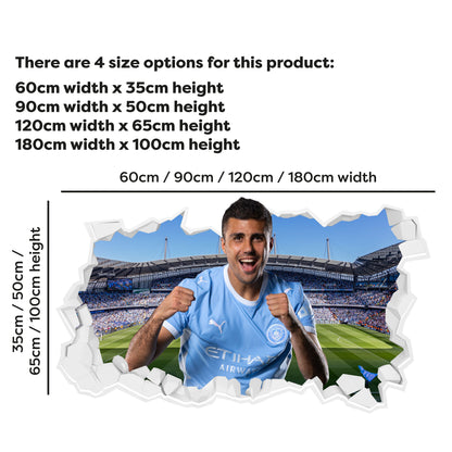 Manchester City Football Club - Rodri 26/27 Broken Wall Sticker