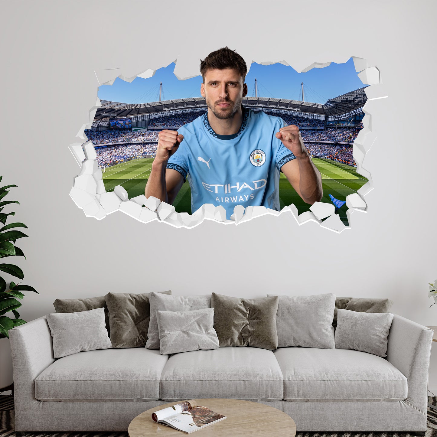 Manchester City Football Club - Ruben Dias 24/25 Broken Wall Sticker
