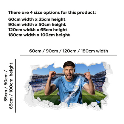 Manchester City Football Club - Ruben Dias 25/26 Broken Wall Sticker
