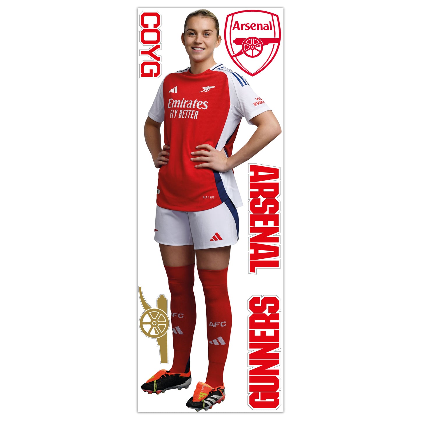 Arsenal FC - Alessia Russo 24/25 Player Wall Sticker + Gunners Decal Set