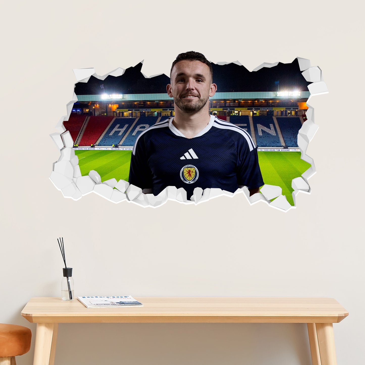 Scotland National Team - John McGinn Broken Wall Sticker Football Art